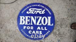 Porcelain Ford Bezol Enamel Sign Size 30 Inches Double Sided Porcelain Ford Bezol Enamel Sign Size 30 Inches Double Sided