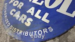 Porcelain Ford Bezol Enamel Sign Size 30 Inches Double Sided