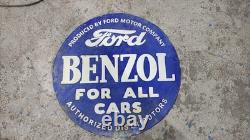 Porcelain Ford Bezol Enamel Sign Size 30 Inches Double Sided
