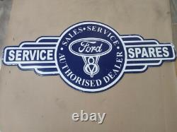 Porcelain Ford Enamel Sign 42x19 Inches Double Sided