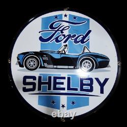Porcelain Ford Shelby Enamel Sign 30x30 Inches Double Sided