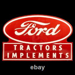 Porcelain Ford Tractors Enamel Sign 45 Inches Double Sided