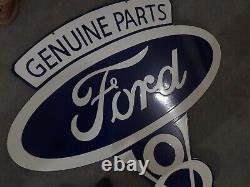 Porcelain Ford V8 Enamel Sign 42 Inches Double Sided