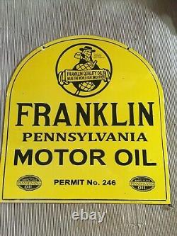 Porcelain Franklin Enamel Sign 24x22 Inches Double Sided