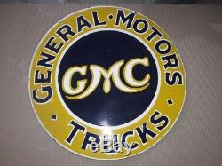 Porcelain GMC Sign SIZE 30 Double Sided Pre-Owned