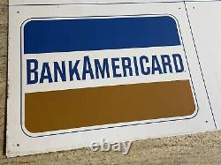 Porcelain Gas Station Credit Cards Advertising Sign Double Sided 1950's 1960's