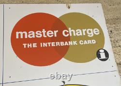 Porcelain Gas Station Credit Cards Advertising Sign Double Sided 1950's 1960's