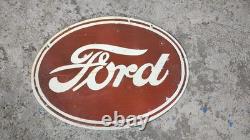 Porcelain Genuine Ford Enamel Sign Size 29 x 21 Inches Double Sided