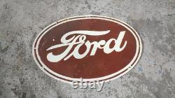 Porcelain Genuine Ford Enamel Sign Size 29 x 21 Inches Double Sided
