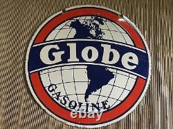 Porcelain Globe Gasoline Enamel Sign 30x30 Inches Double Sided