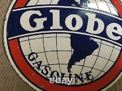 Porcelain Globe Gasoline Enamel Sign 30x30 Inches Double Sided