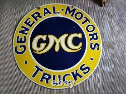 Porcelain Gmc Enamel Sign 30x30 Inches Double Sided