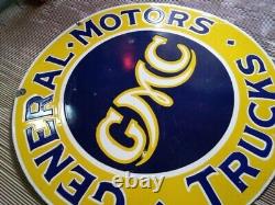Porcelain Gmc Enamel Sign 30x30 Inches Double Sided