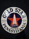 Porcelain Gold Star Pennsylvania Enamel Sign Size 30 X 30 Inches Double Sided