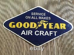 Porcelain Good Year Batteries Enamel Sign 36x18 Inches Double Sided