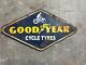 Porcelain Good Year Cycle Tyres Enamel Sign Size 10x18 Inches Double Sided