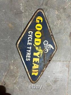 Porcelain Good Year Cycle Tyres Enamel Sign Size 10x18 Inches Double Sided