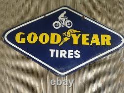 Porcelain Good Year Enamel Sign 36x18 Inches Double Sided