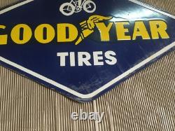 Porcelain Good Year Enamel Sign 36x18 Inches Double Sided