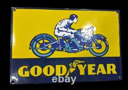 Porcelain Good Year Enamel Sign 36x24 Inches Double Sided