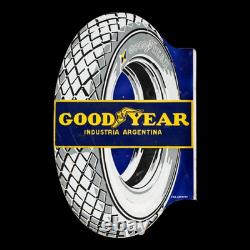 Porcelain Good Year Enamel Sign 36x24 Inches Double Sided With Flange