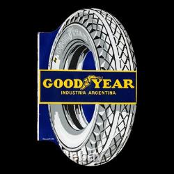 Porcelain Good Year Enamel Sign 36x24 Inches Double Sided With Flange