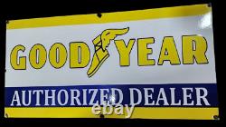 Porcelain Good Year Enamel Sign 42x20 Inches Double Sided