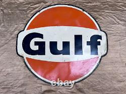 Porcelain Gulf Double Sided 42x38 Inches Enamel sign board