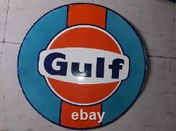 Porcelain Gulf Enamel Sign 30x30 Inches Double Sided