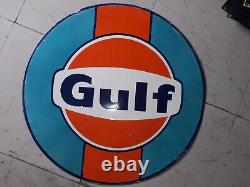 Porcelain Gulf Enamel Sign 30x30 Inches Double Sided