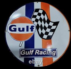 Porcelain Gulf Enamel Sign 30x30 Inches Double Sided