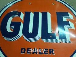 Porcelain Gulf Enamel Sign 30x30 Inches Double Sided