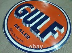 Porcelain Gulf Enamel Sign 30x30 Inches Double Sided