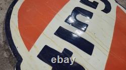 Porcelain Gulf Enamel Sign Size 29 Inches Double Sided