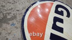 Porcelain Gulf Enamel Sign Size 29 Inches Double Sided