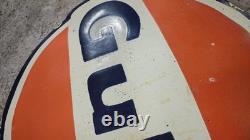 Porcelain Gulf Enamel Sign Size 29 Inches Double Sided