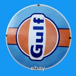 Porcelain Gulf Enamel Sign Size 30x30 Inches Double Sided