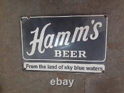 Porcelain Hamm's Beer Enamel Sign 36x24 Inches Double Sided
