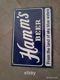 Porcelain Hamm's Beer Enamel Sign 36x24 Inches Double Sided