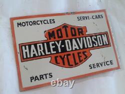Porcelain Harley Davidson Enamel Sign 18x12 Inches Double Sided With Flange