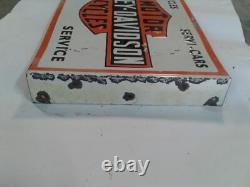 Porcelain Harley Davidson Enamel Sign 18x12 Inches Double Sided With Flange