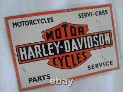 Porcelain Harley Davidson Enamel Sign 18x12 Inches Double Sided With Flange