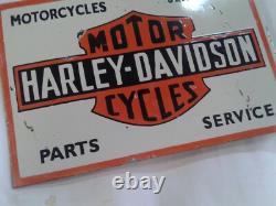 Porcelain Harley Davidson Enamel Sign 18x12 Inches Double Sided With Flange