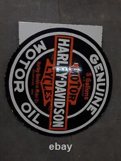 Porcelain Harley Davidson Enamel Sign 18x18 Inches Double Sided