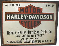 Porcelain Harley Davidson Enamel Sign 30x25 Inches Double Sided