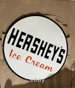 Porcelain Hersheys Enamel Sign 36 Inches Double Sided