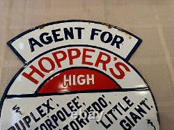 Porcelain Hopper's Cycles Enamel Double Sided Sign