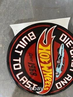 Porcelain Hot Wheels Enamel Sign 24x24 Inches Double Sided With Flange