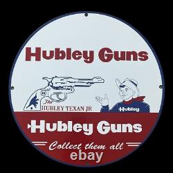 Porcelain Hubley Guns Enamel Sign 30x30 Inches Double Sided