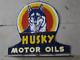 Porcelain Husky Enamel Sign 24 Inches Double Sided With Flange